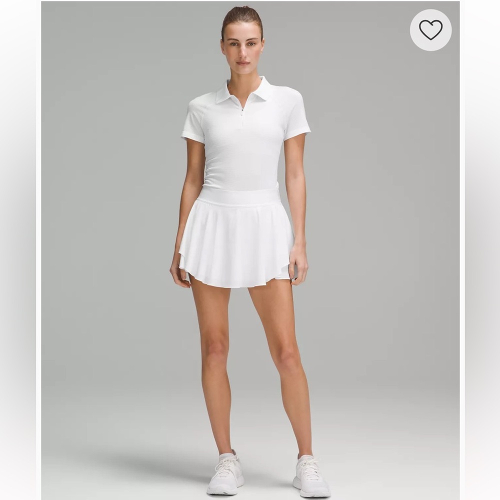Lululemon Court Rival High-Rise White Athletic Tennis Skirt